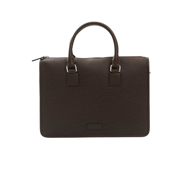 Cerruti 1881 Brown Leather Men Briefcase