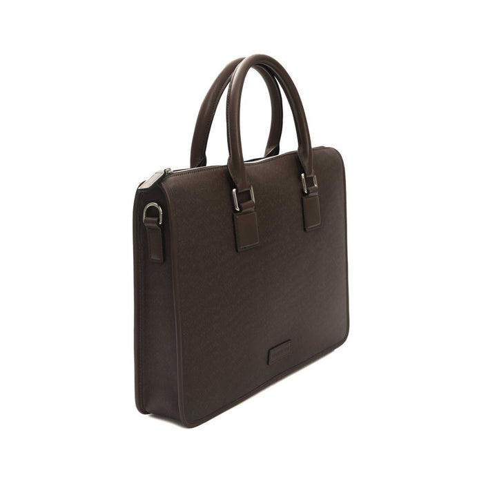 Cerruti 1881 Brown Leather Men Briefcase