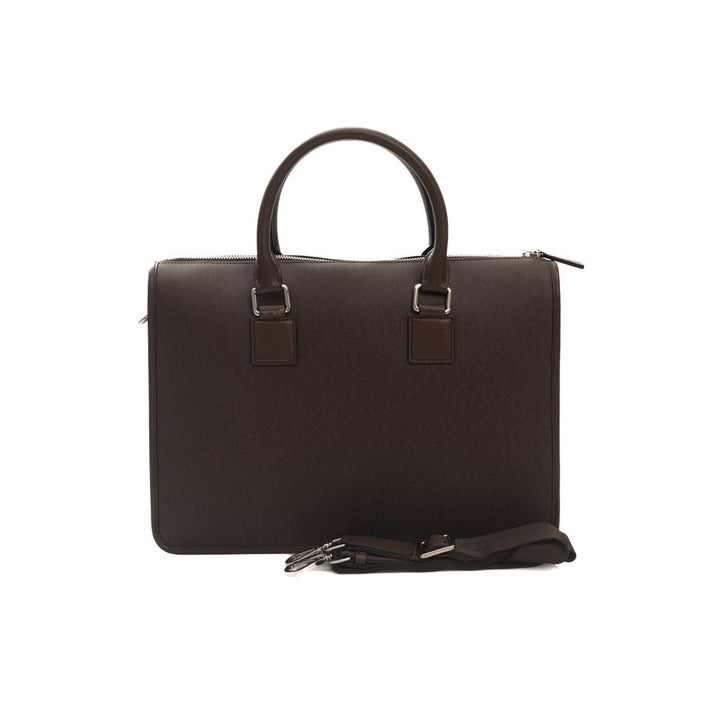 Cerruti 1881 Brown Leather Men Briefcase