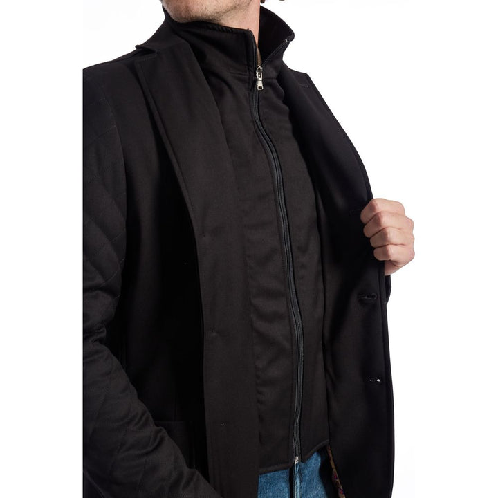 Roberto Pepe Luxury Black Polyester Jacket