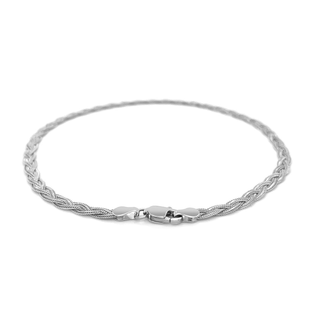 14k White Gold Braided Bracelet  (3.50 mm)