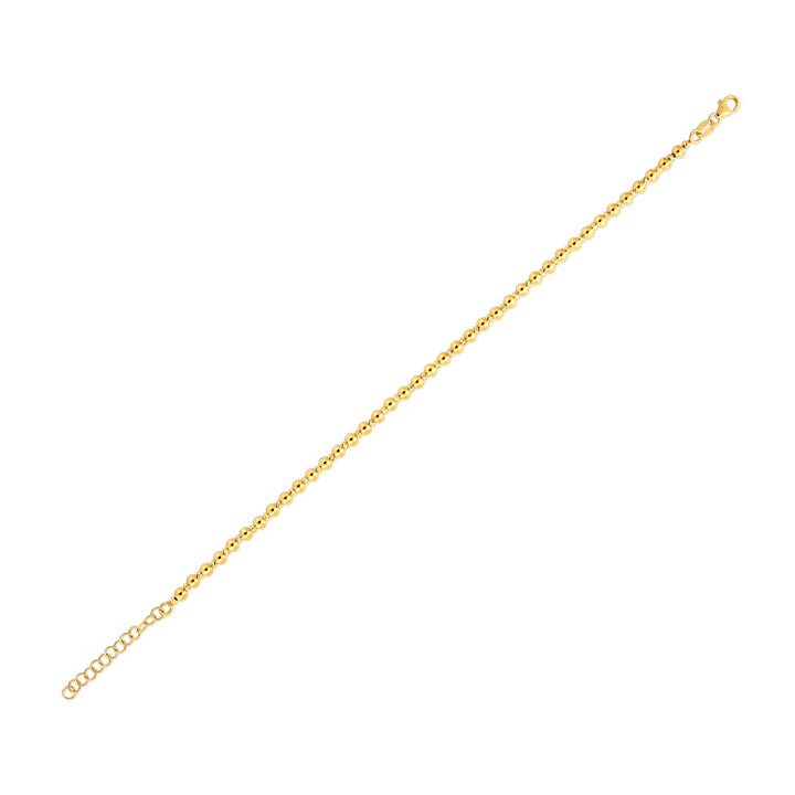 14k Yellow Gold Spaced Bead Bracelet  (3.00 mm)