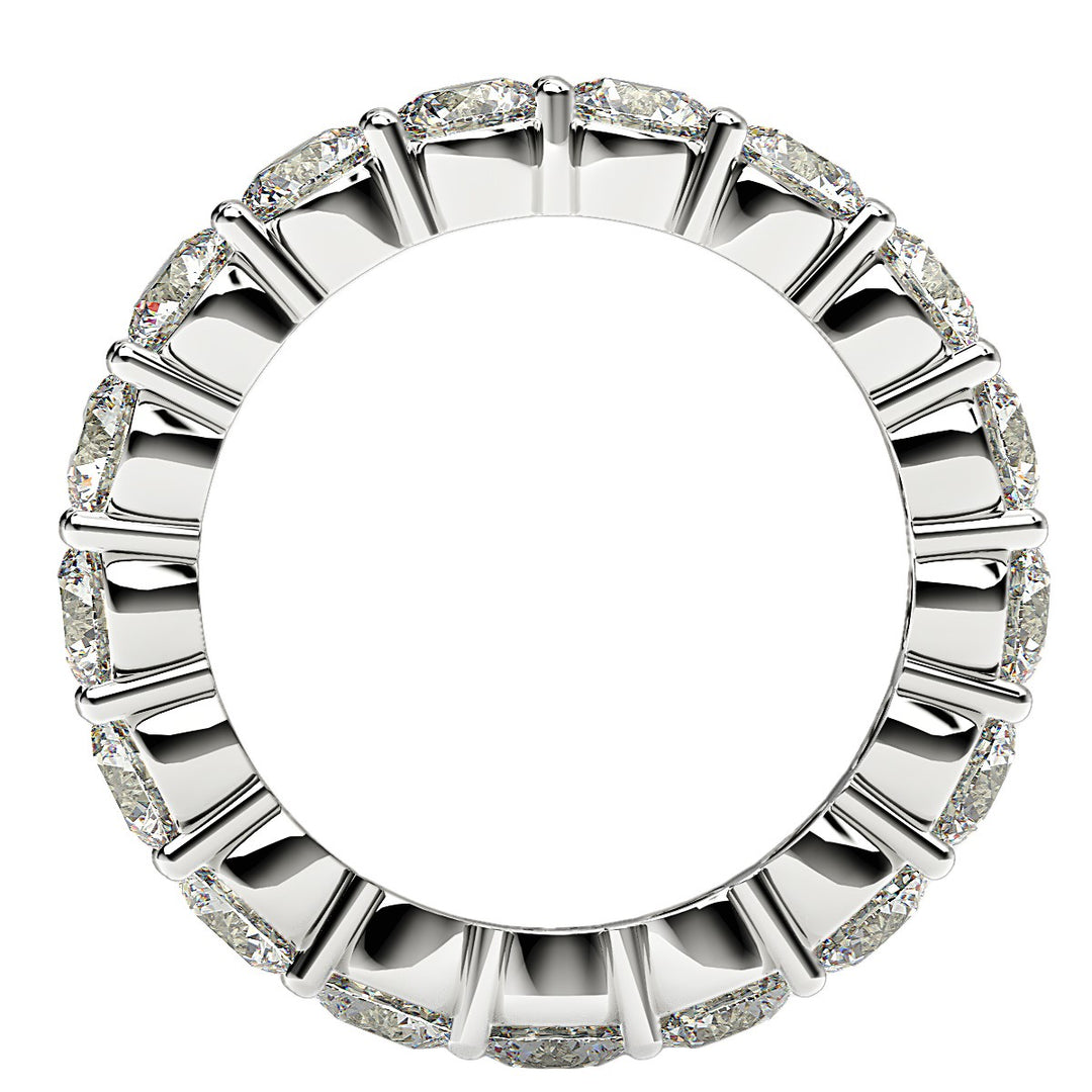 Round Cut Lab Grown Diamond Eternity Ring in 14k White Gold (3 cttw FG/VS2)