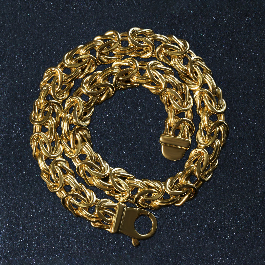 10k Yellow Gold Byzantine Design Chain Bracelet (7.00 mm)