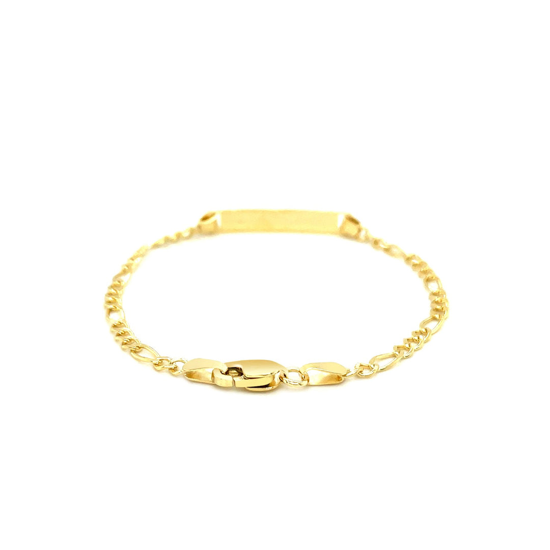 14k Yellow Gold Figaro Link Childrens ID Bracelet (3.30 mm)