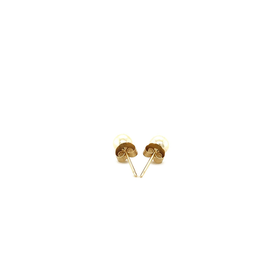 14k Yellow Gold Freshwater Cultured White Pearl Stud Earrings (4mm)