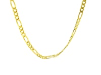 3.1mm 14k Yellow Gold Solid Figaro Chain