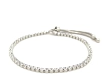 Adjustable Tennis Style Bracelet with Cubic Zirconia in Sterling Silver