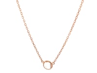 14k Rose Gold 17 inch Necklace with Round White Topaz