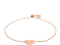 14k Rose Gold Adjustable Heart Bracelet