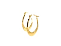 14k Yellow Gold Puffed Graduated Open Oval Earrings