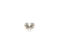 Sterling Silver Stud Earrings with White Hue Faceted Cubic Zirconia