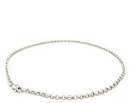 2.3mm 14k White Gold Rolo Bracelet