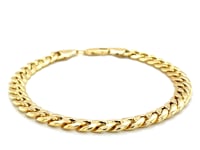 6.7mm 14k Yellow Gold Miami Cuban Semi Solid Bracelet