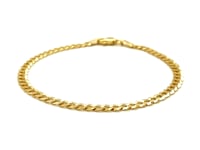 3.6mm 14k Yellow Gold Solid Curb Bracelet