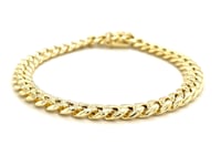 7.2mm 10k Yellow Gold Semi Solid Miami Cuban Bracelet