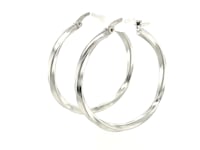 Sterling Silver Polished Spiral Motif Hoop Earrings