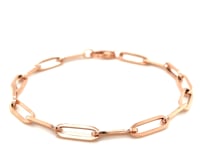 14K Rose Gold Bold Paperclip Chain Bracelet