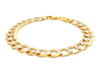 10 mm 14k Two Tone Gold Pave Curb Bracelet