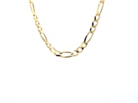 4.5mm 14k Yellow Gold Solid Figaro Chain