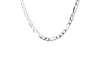 3.8mm 14k White Gold Solid Figaro Chain