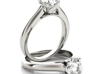 14k White Gold Cathedral Design Solitaire Diamond Engagement Ring (1 cttw)