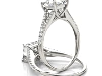 14k White Gold Princess Cut Split Shank Diamond Engagement Ring (1 1/8 cttw)