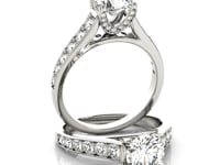 14k White Gold Diamond Engagement Ring With Cathedral Design (1 1/3 cttw)