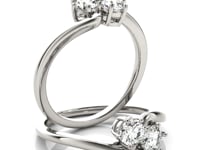 Solitaire Two Stone Diamond Ring in 14k White Gold (1/2 cttw)