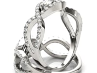 14k White Gold Split Shank Infinity Two Stone Round Diamond Ring (1/2 cttw)