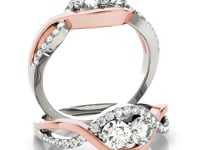 14k White And Rose Gold Infinity Style Two Stone Diamond Ring (5/8 cttw)