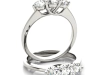 14k White Gold Classic 3 Stone Round Diamond Engagement Ring (1 cttw)