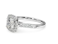 Square Shape Halo Diamond Engagement Ring in 14k White Gold (1 1/2 cttw)