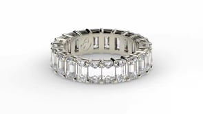 Emerald Cut Lab Grown Diamond Eternity Ring in 14k White Gold (6 cttw FG/VS2)