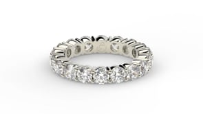 Round Cut Lab Grown Diamond Eternity Ring in 14k White Gold (2 cttw FG/VS2)