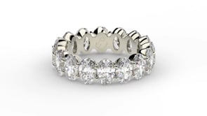 Round Cut Lab Grown Diamond Eternity Ring in 14k White Gold (5 cttw FG/VS2)