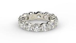 Round Cut Lab Grown Diamond Eternity Ring in 14k White Gold (6 cttw FG/VS2)