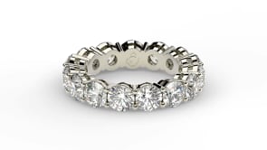 Round Cut Lab Grown Diamond Eternity Ring in 14k White Gold (5 cttw FG/VS2)