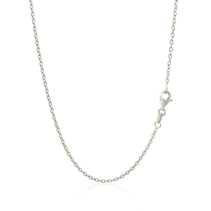 18k White Gold Round Cable Chain 1.5mm