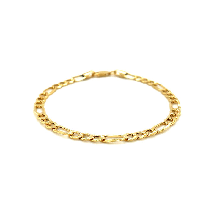 4.6mm 14k Yellow Gold Lite Figaro Bracelet