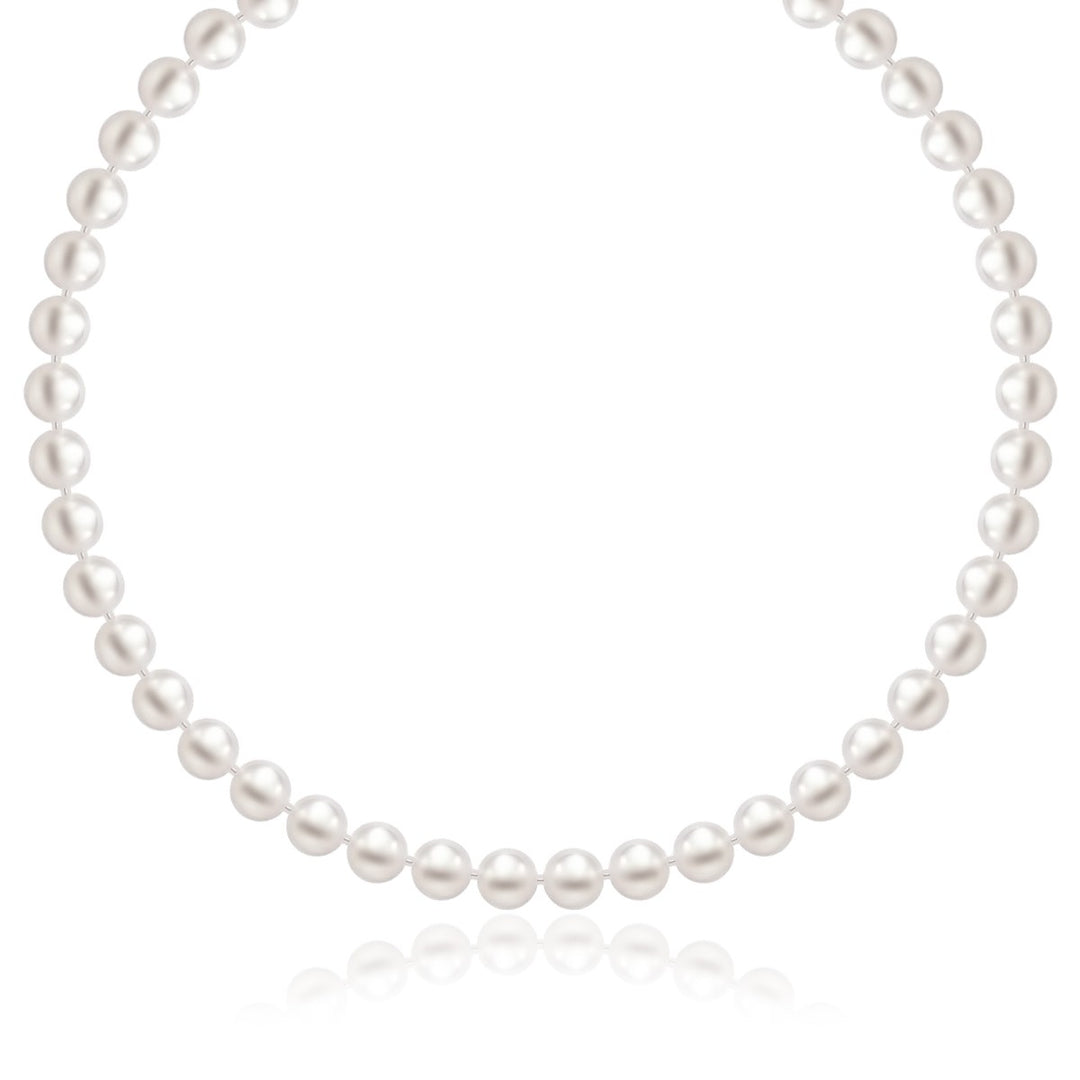 14k Yellow Gold Necklace with White Freshwater Cultured Pearls (6.0mm to 6.5mm)