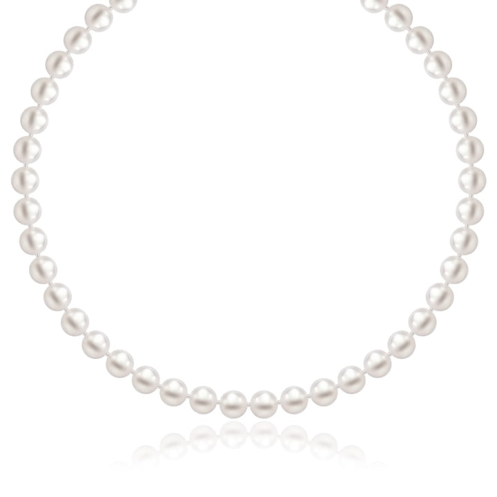 14k Yellow Gold Necklace with White Freshwater Cultured Pearls (6.0mm to 6.5mm)