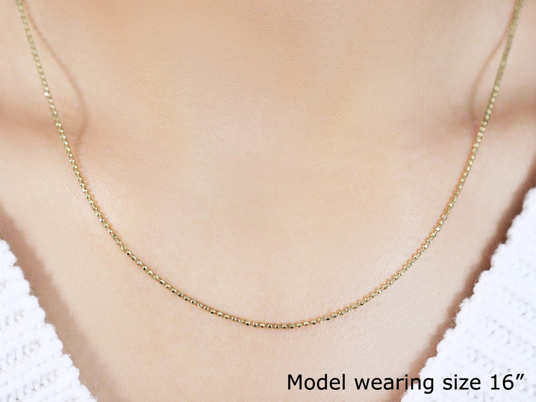 14k Yellow Gold Diamond-Cut Bead Chain 1.2mm