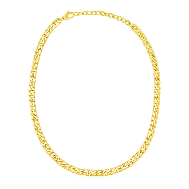 14k Yellow Gold Cuban Chain Choker Necklace