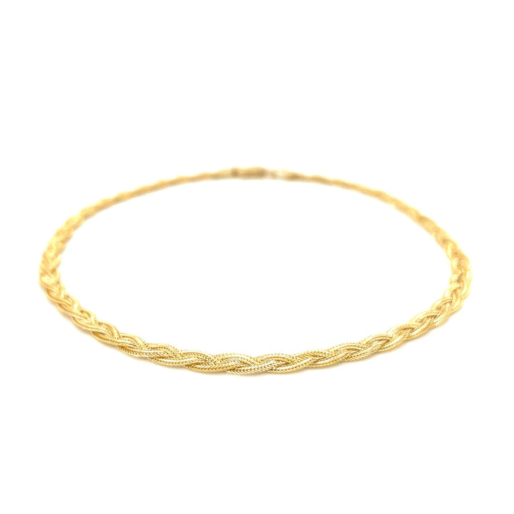 3.5mm 14k Yellow Gold Braided Bracelet