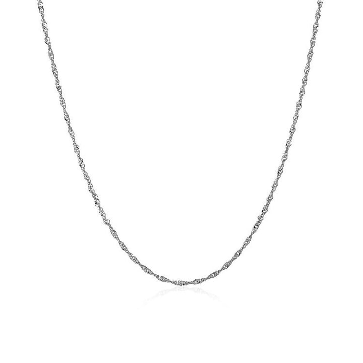 14k White Gold Singapore Chain 1.0mm