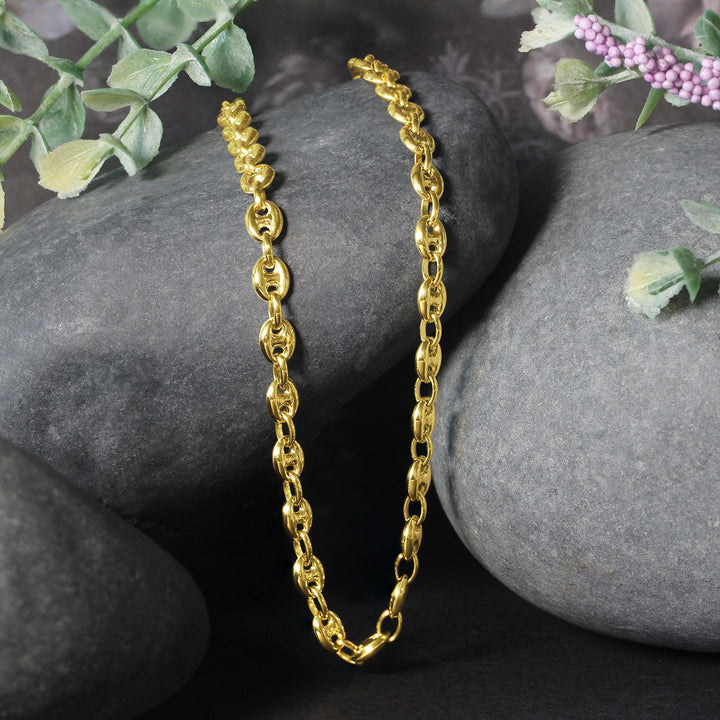 4.7mm 14k Yellow Gold Puffed Mariner Link Chain