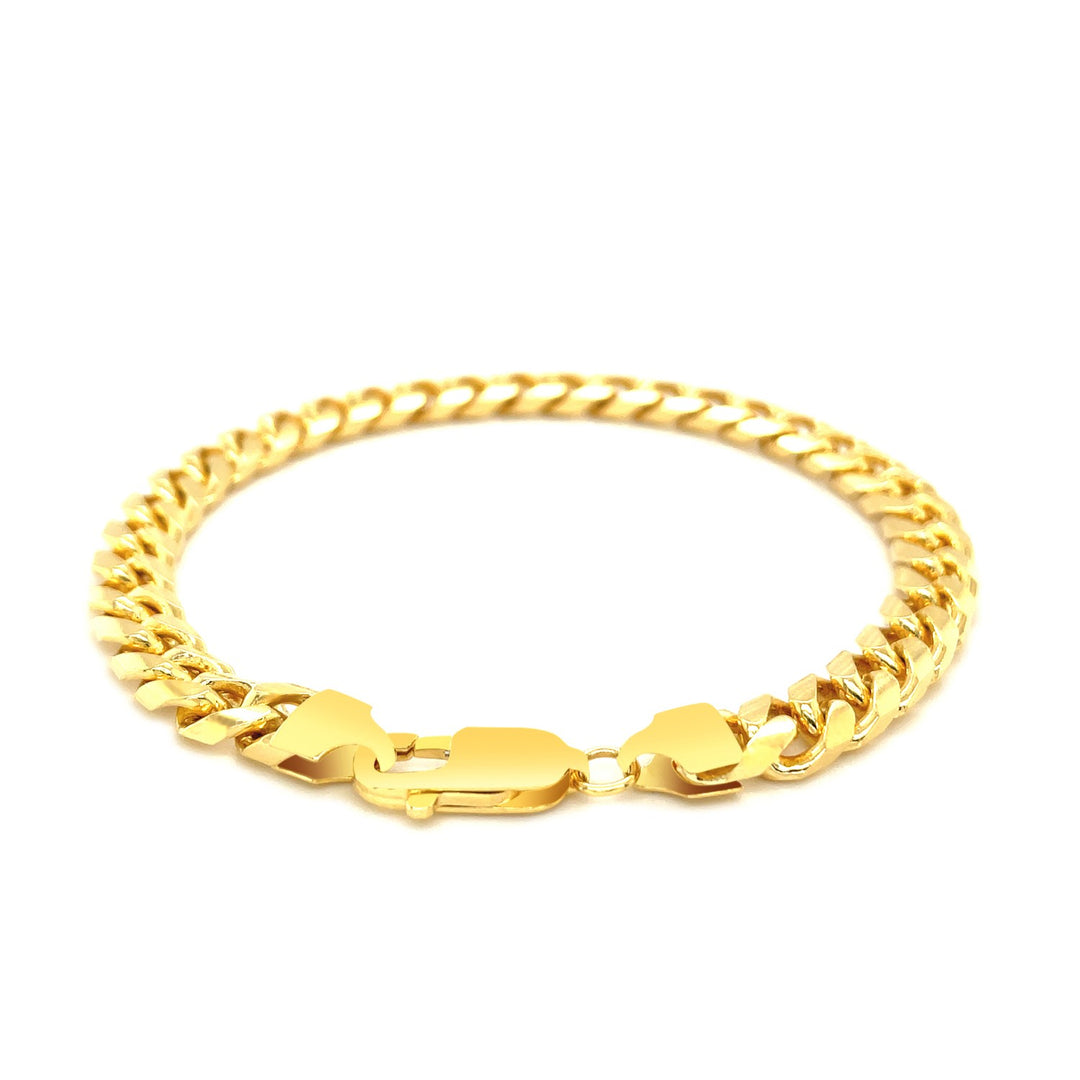 6.7mm 14k Yellow Gold Solid Miami Cuban Bracelet