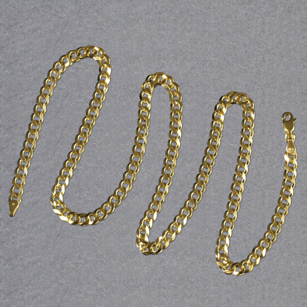 4.7mm 14k Yellow Gold Solid Curb Chain