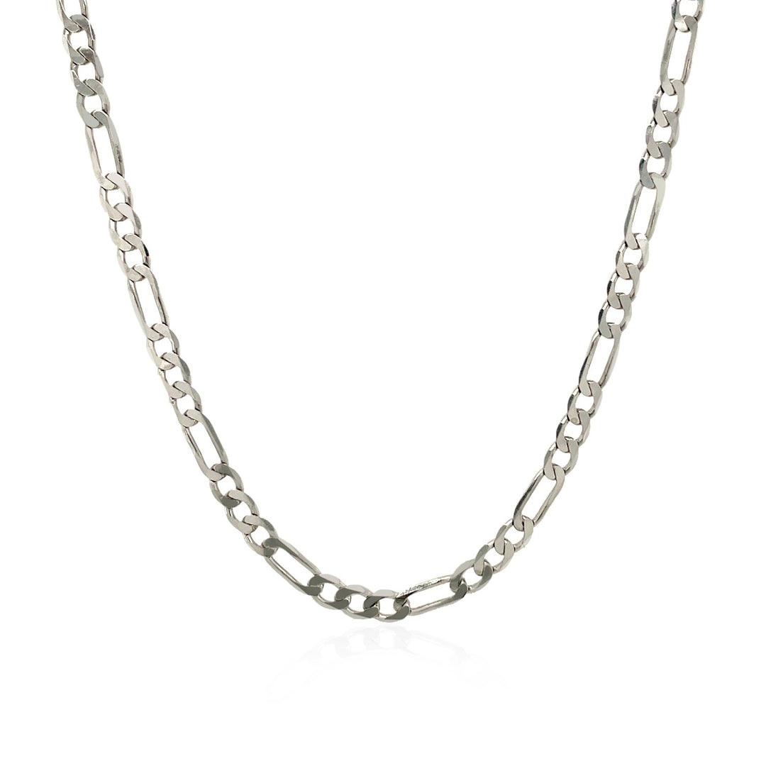 3.0mm 14k White Gold Solid Figaro Chain